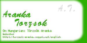 aranka torzsok business card