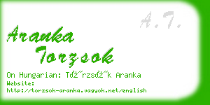 aranka torzsok business card